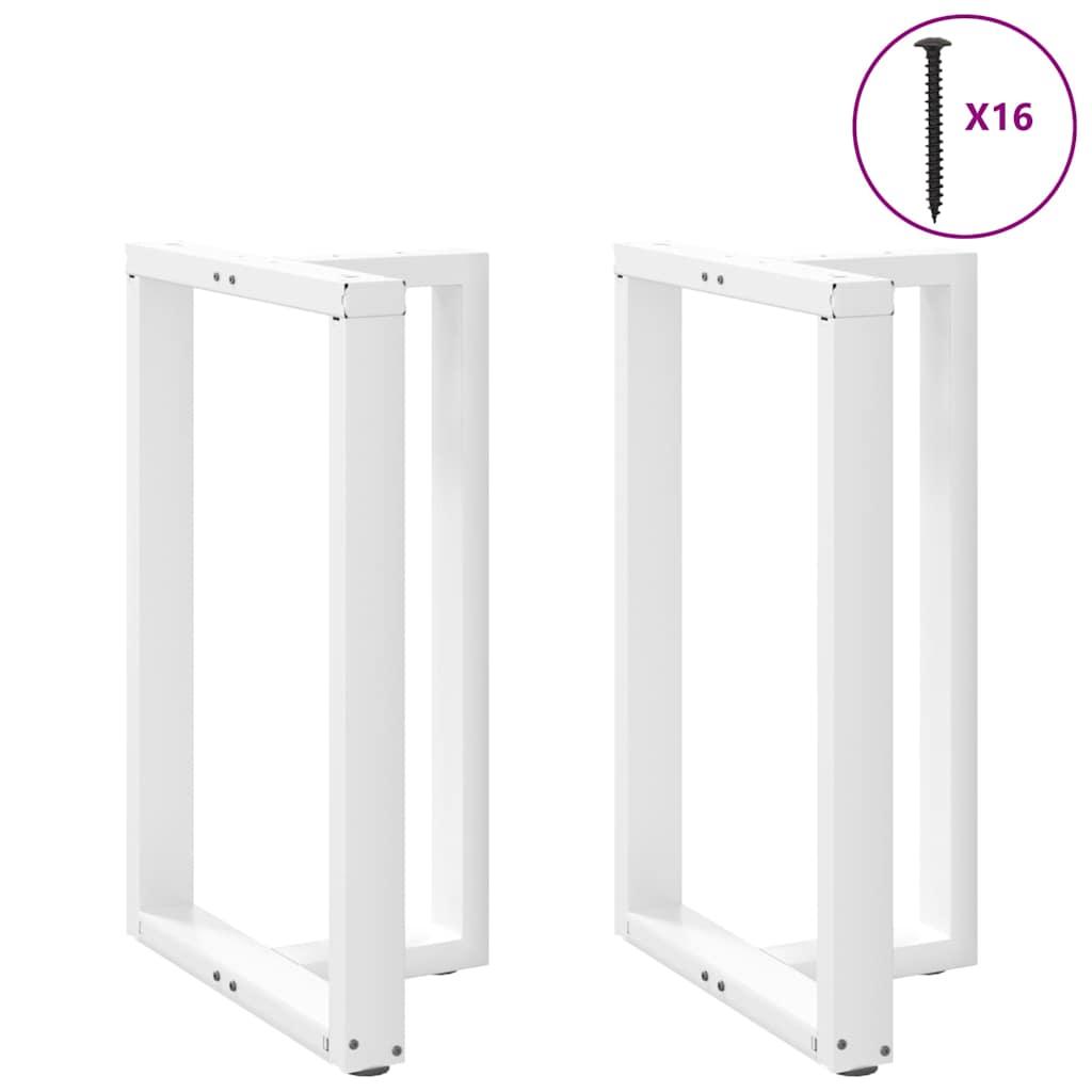 Barbordsben T-formet 2 stk 60x35x(90-91) cm stål hvid