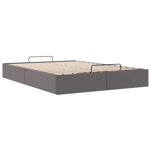 Sengeramme med opbevaring 140 x 190 cm - grå