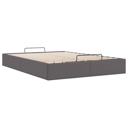 Sengeramme med opbevaring 140 x 190 cm - grå