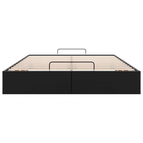Sengeramme med opbevaring 140 x 190 cm i sort kunstlæder