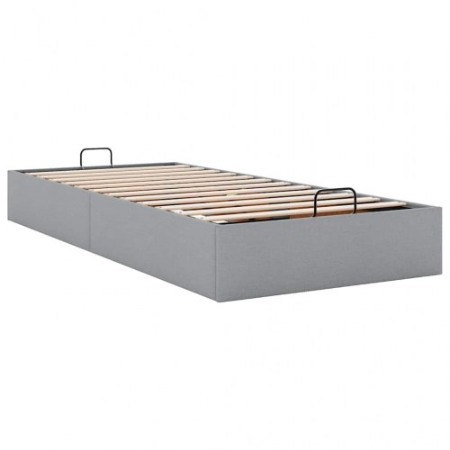 Ottomansk sengeramme med opbevaring 100 x 200 cm - lysegrå
