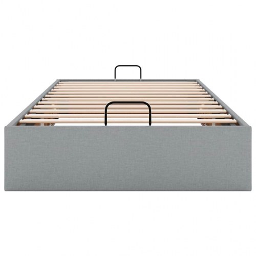 Ottomansk sengeramme med opbevaring 100 x 200 cm - lysegrå