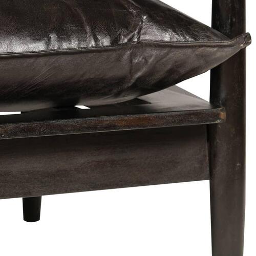 2-personers sofa ægte læder akacietræ sort