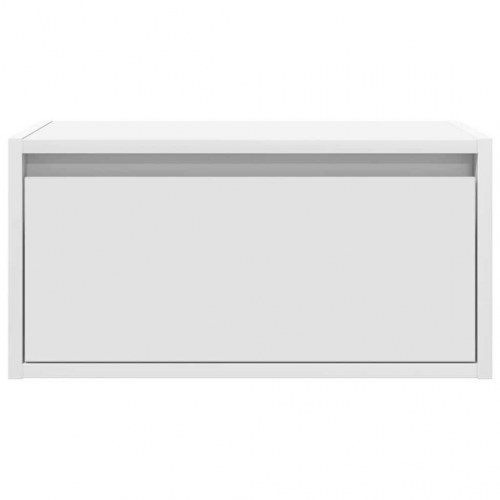 Væghængt sengebord med LED-lys hvid