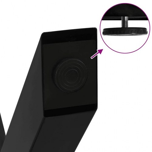 Sofabordsben X-formet 2 stk. sort 50x(30-31) cm stål