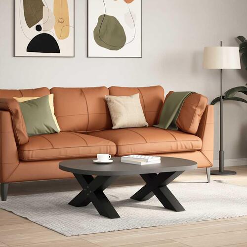 Sofabordben X-formet 2 stk 70x(30-31) cm stål sort