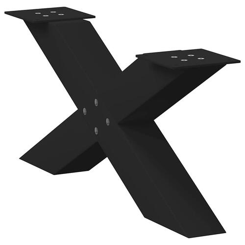 Sofabordben X-formet 2 stk 70x(30-31) cm stål sort