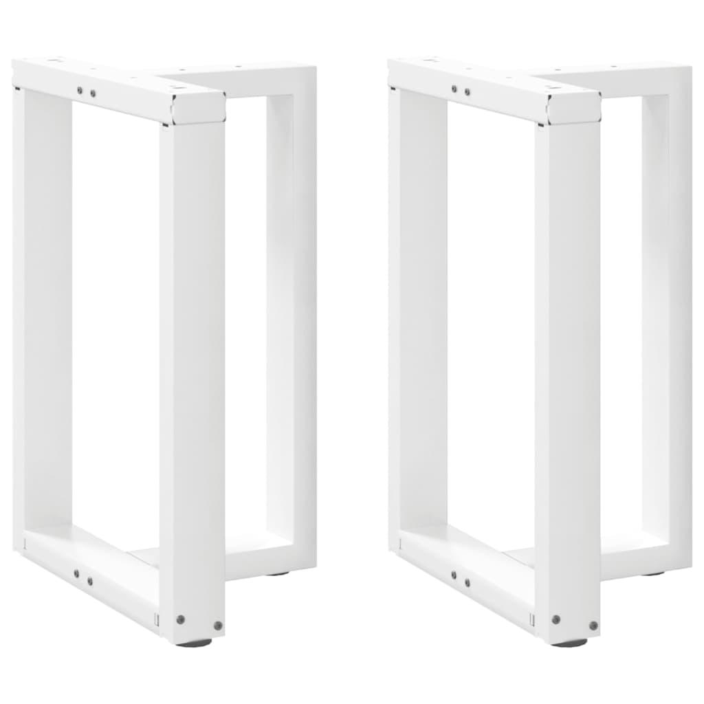 Spisebordsben T Formet 2 Stk 60x35x72 73 Cm Stål Hvid