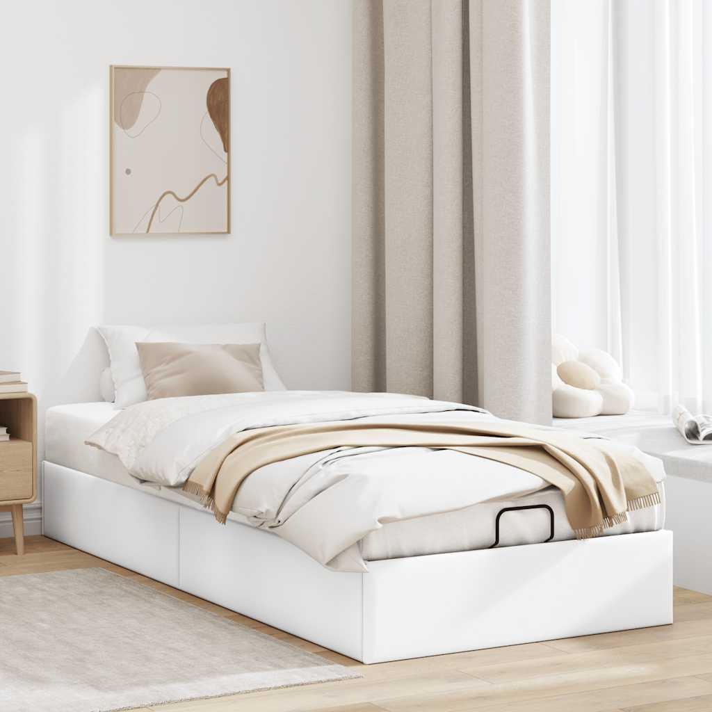 Osmannisk Sengeramme Med Madras 90x190 Cm Kunstlæder Hvid
