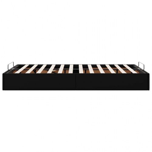 Sengeramme med opbevaring 120 x 190 cm - sort kunstlæder