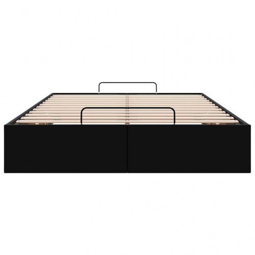 Sengeramme med opbevaring 120 x 200 cm - sort kunstlæder