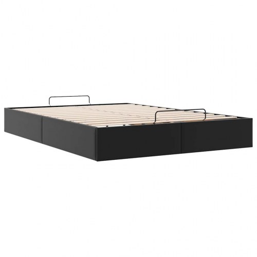 Ottomansk sengeramme med opbevaring 140 x 200 cm uden madras - sort