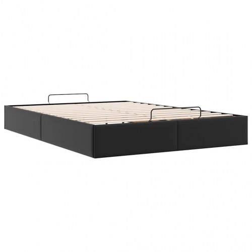 Ottomansk sengeramme med opbevaring 140 x 200 cm uden madras - sort