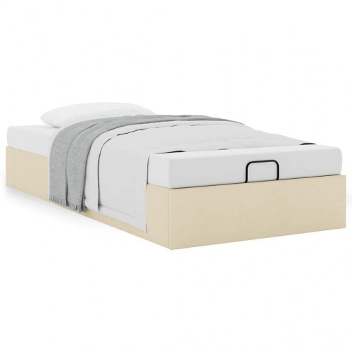 Ottomansk sengeramme uden madras 90 x 200 cm - cremefarvet