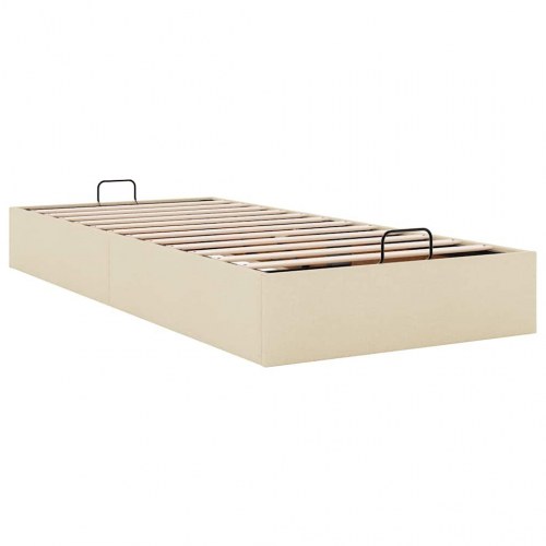Ottomansk sengeramme uden madras 90 x 200 cm - cremefarvet
