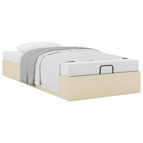 Ottomansk sengeramme uden madras 100 x 200 cm - cremefarvet