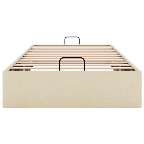 Ottomansk sengeramme uden madras 100 x 200 cm - cremefarvet