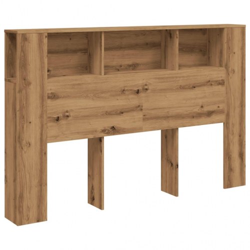 Sengegavlskab med hylder - håndlavet eg, 160 × 18,5 × 103,5 cm (konstrueret træ)