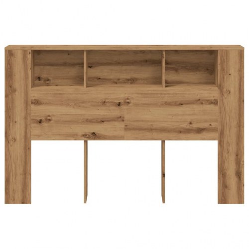 Sengegavlskab med hylder - håndlavet eg, 160 × 18,5 × 103,5 cm (konstrueret træ)