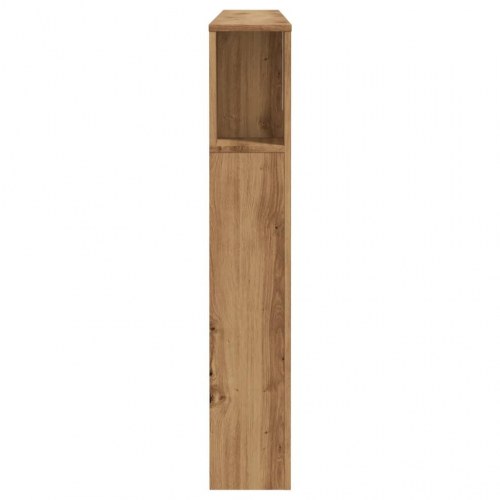 Sengegavlskab med hylder - håndlavet eg, 160 × 18,5 × 103,5 cm (konstrueret træ)