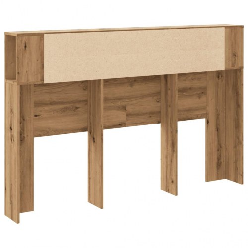 Sengegavlskab med hylder - håndlavet eg, 160 × 18,5 × 103,5 cm (konstrueret træ)