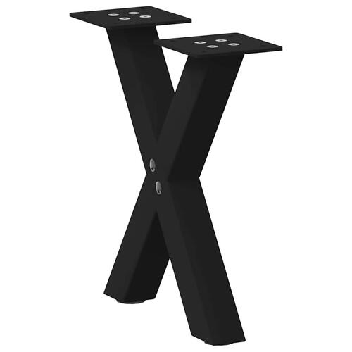 Sofabordben X-formet 2 stk 30x(30-31) cm stål sort