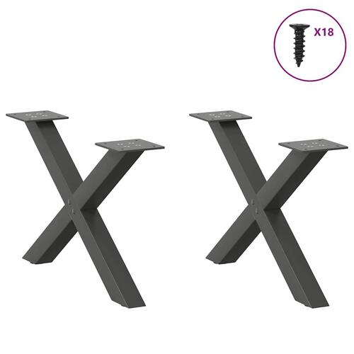 Sofabordben X-formet 2 stk 60x(30-31) cm stål antracitgrå