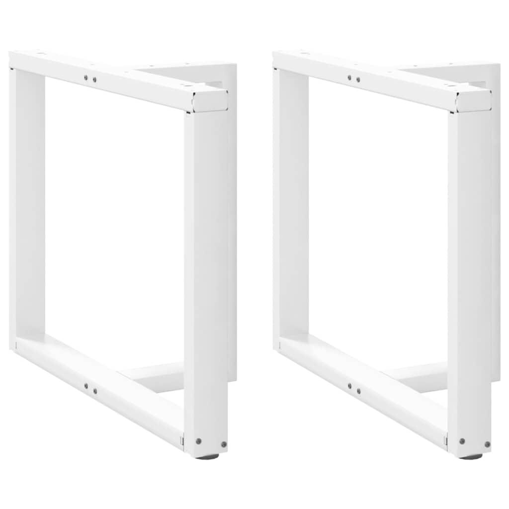 Spisebordsben T Formet 2 Stk 90x35x72 73 Cm Stål Hvid
