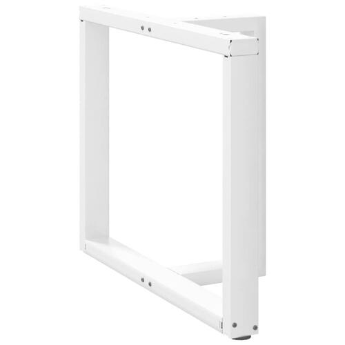 Spisebordsben T-formet 2 stk 90x35x(72-73) cm stål hvid