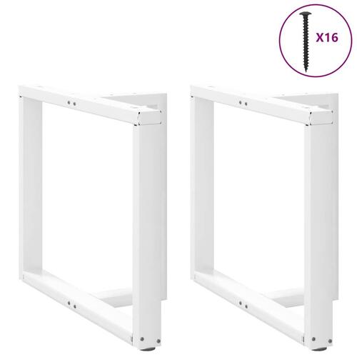 Spisebordsben T-formet 2 stk 90x35x(72-73) cm stål hvid
