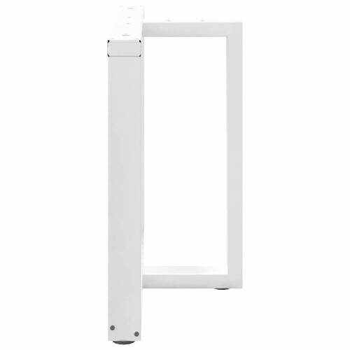 Spisebordsben T-formet 2 stk 90x35x(72-73) cm stål hvid