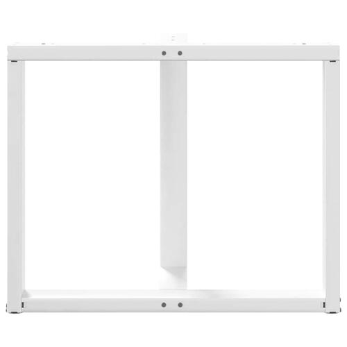 Spisebordsben T-formet 2 stk 90x35x(72-73) cm stål hvid