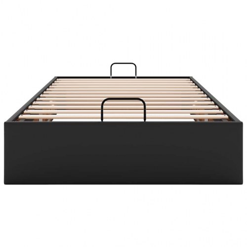 Sengeramme med opbevaring 80x200 cm - sort kunstlæder