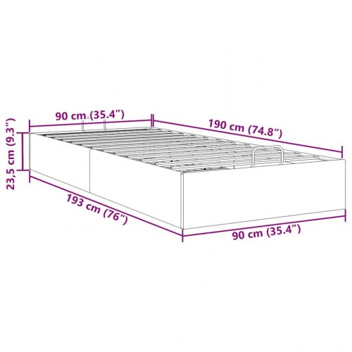 Osmannisk sengeramme uden madras 90x190 cm kunstlæder sort