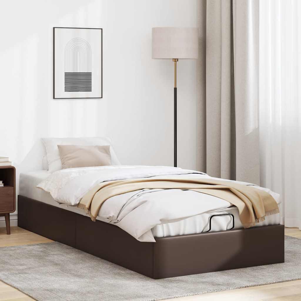 Osmannisk Sengeramme Uden Madras 90x200 Cm Kunstlæder Brun