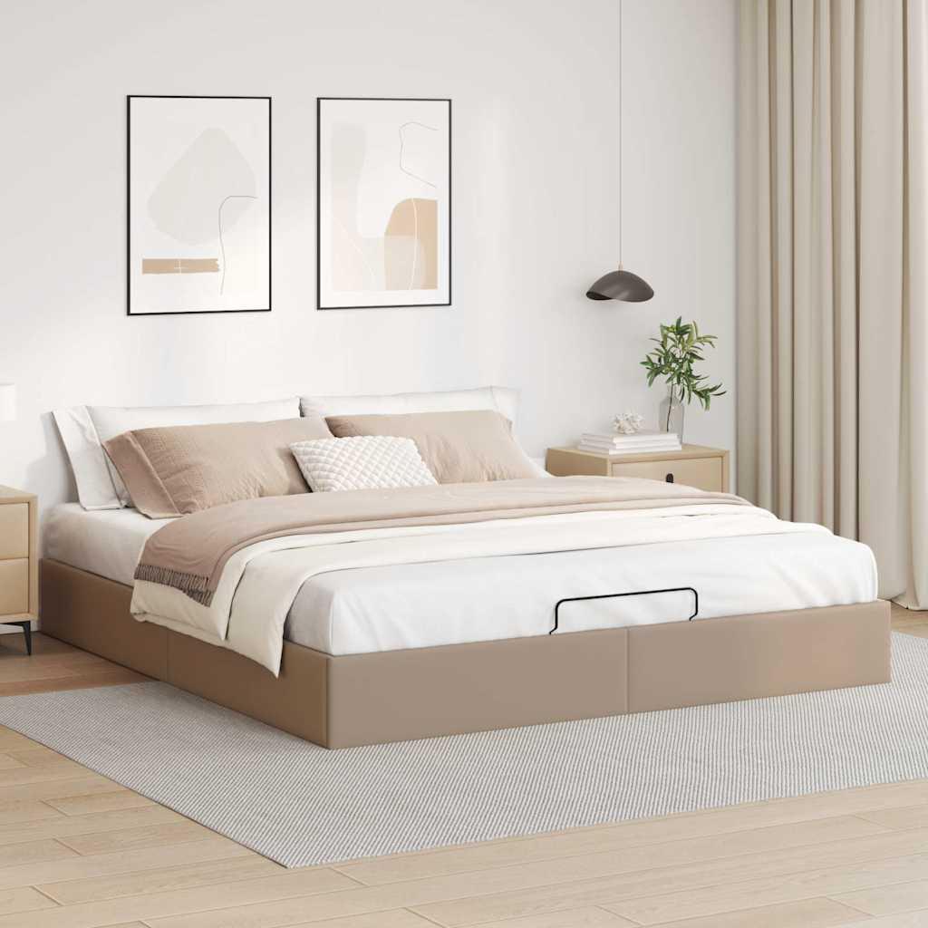 Osmannisk Sengeramme Uden Madras 160x200cm Kunstlæder Cappucino