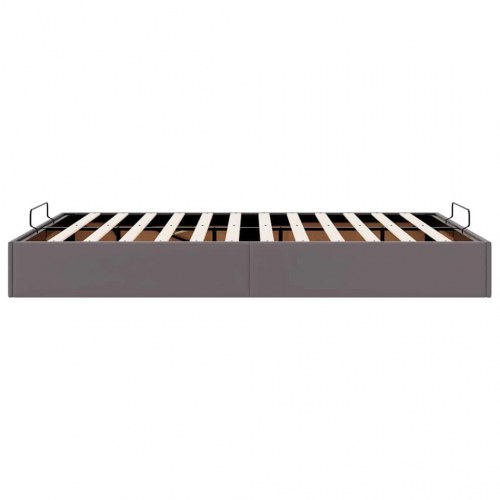 Sengeramme med opbevaring 140 x 200 cm i kunstlæder - grå