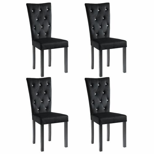 Spisebordsstole 4 stk. velour sort