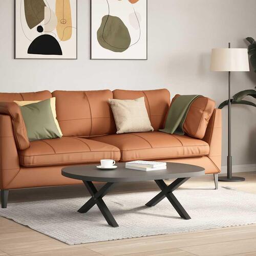 Sofabordben X-formet 2 stk 70x(30-31) cm stål sort