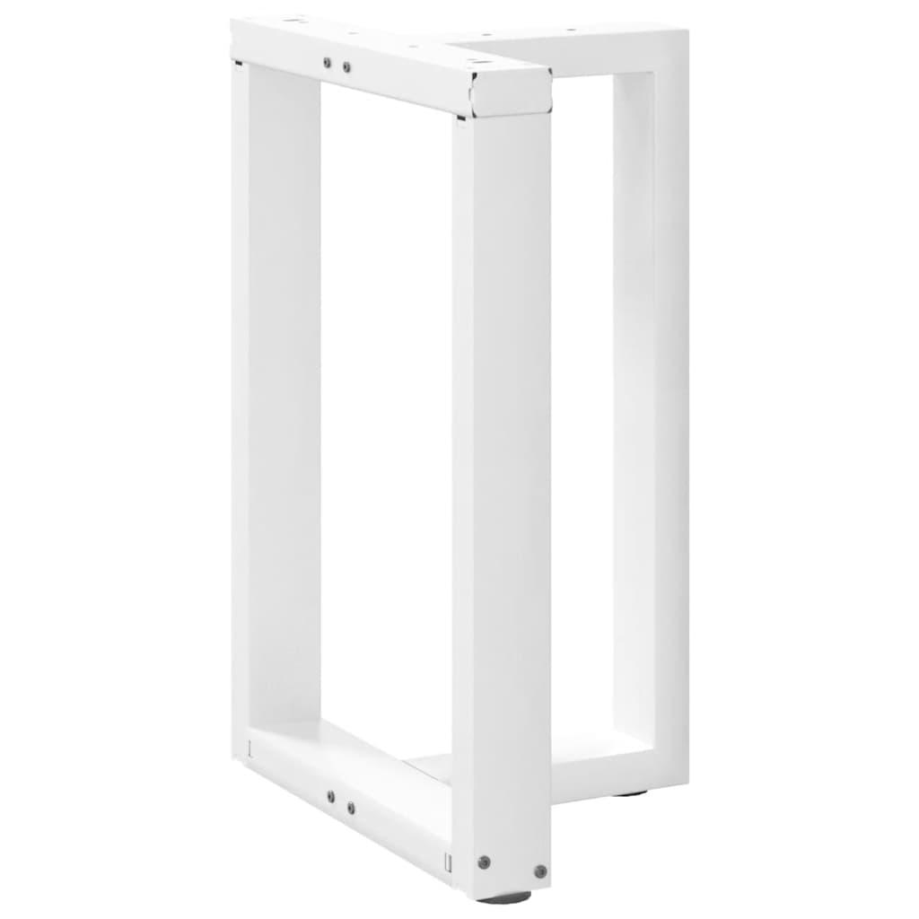 Spisebordsben T Formet 2 Stk 50x35x72 73 Cm Stål Hvid
