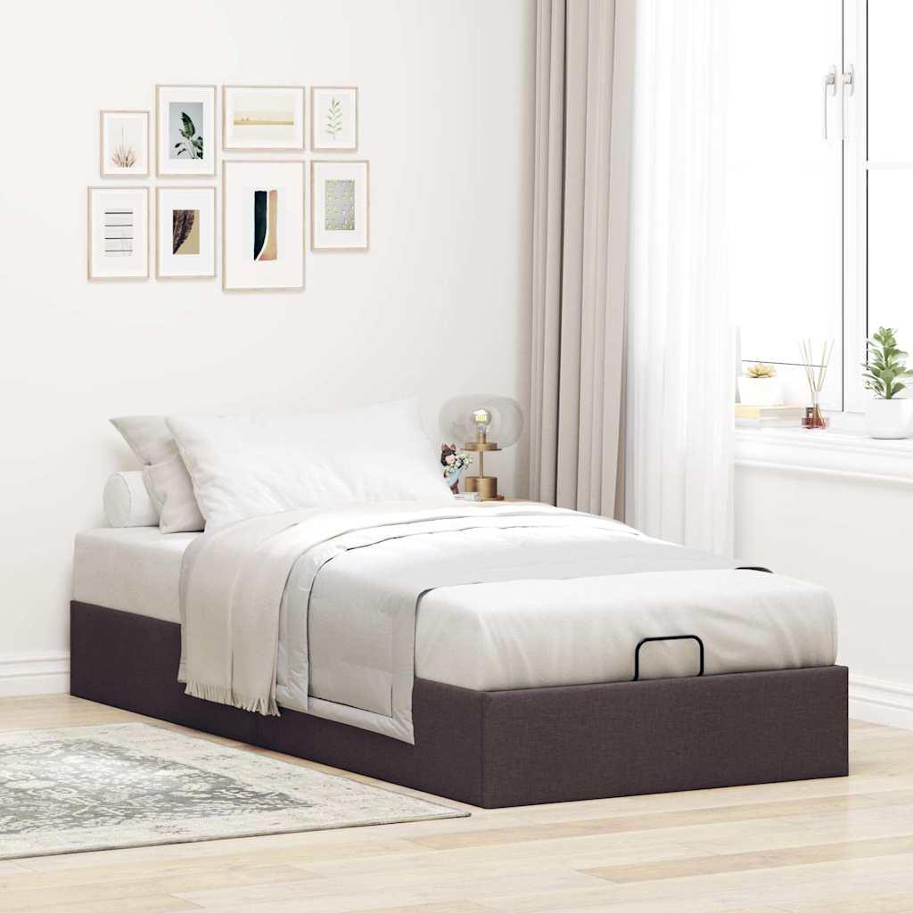 Osmannisk Sengeramme Uden Madras 100x200 Cm Stof Mørkebrun