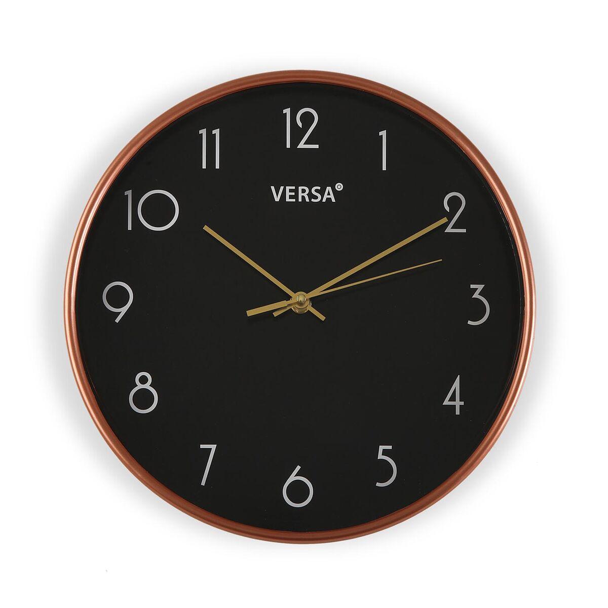 Vægur Versa Sort Plastik 4 X 30 X 30 Cm