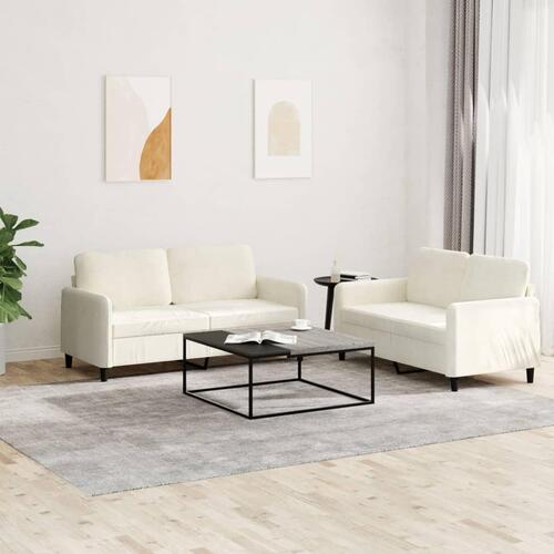 2 personers sofa velour cremefarvet