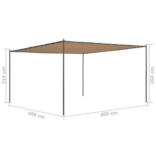 Pavillon med skråt tag 180 g/m² 400x400x270 cm beige