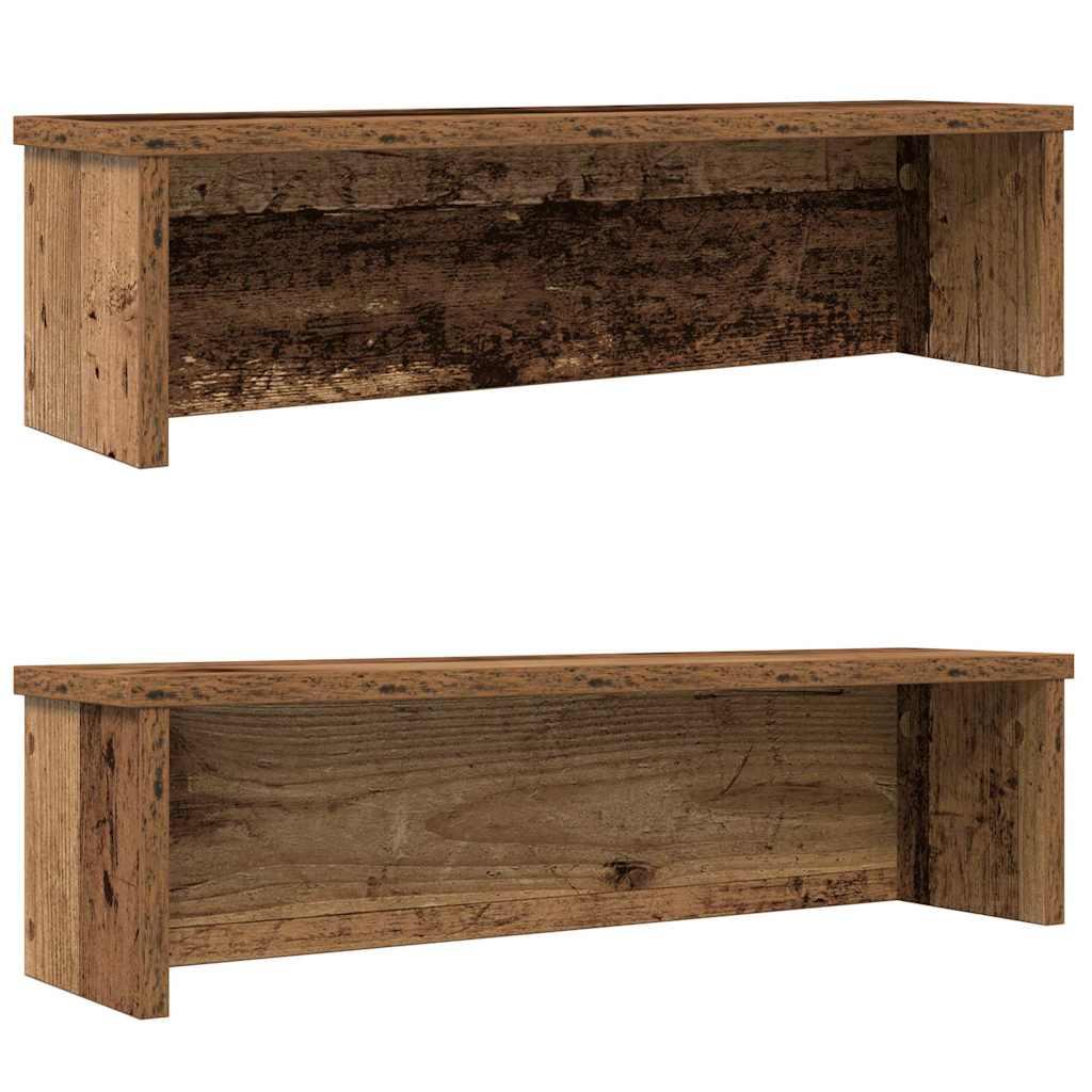 Stabelbare køkkenreoler 2 stk. - 60 × 15 × 16 cm, antikt træ