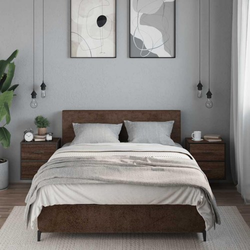 Væghængte sengeborde 2 stk. 40x31x39,5 cm brun egetræsfarve