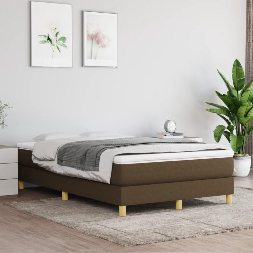 Boxspring sengeramme i stof - mørkebrun 120×200 cm
