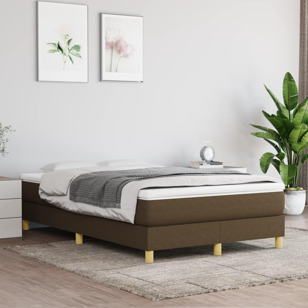 vidaXL Boxspring sengeramme Mørkebrun 120x200 cm Stof