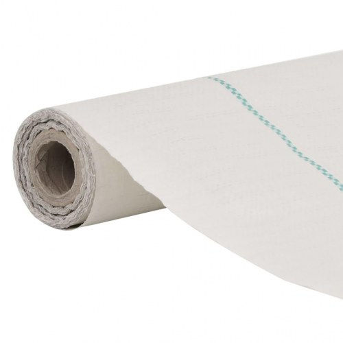 Ukrudtsdug 4 × 50 m - hvid PP, 60 g/m² med grønne striber