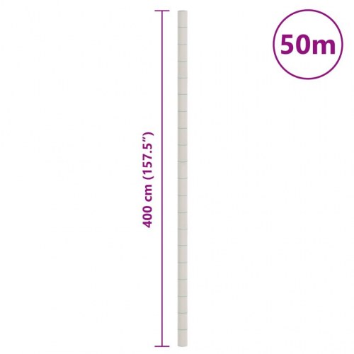 Ukrudtsdug 4 × 50 m - hvid PP, 60 g/m² med grønne striber